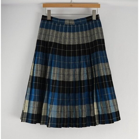 Highland Queen Reversible Wool Pleated Plaid Skirt Kilt - S - Vintage - Picture 2 of 9